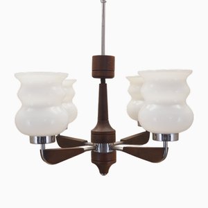 Danish Wooden Chandelier, 1970s-VND-1789818