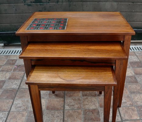 Danish Wooden Nesting Tables, Set of 3-ROJ-1317804