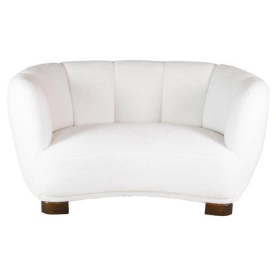 Danish Wool Banana Sofa, 1940s-UY-1427386