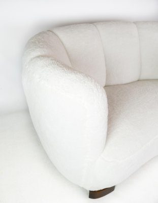 Danish Wool Banana Sofa, 1940s-UY-1427386