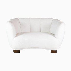 Danish Wool Banana Sofa, 1940s-UY-1427386