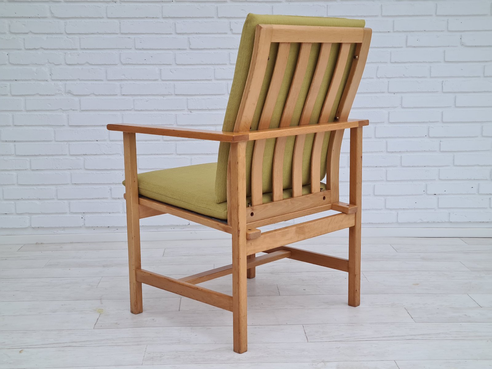 Danish Wool & Oak Armchair by Børge Mogensen for Fredericia Stolefabrik, 1970s