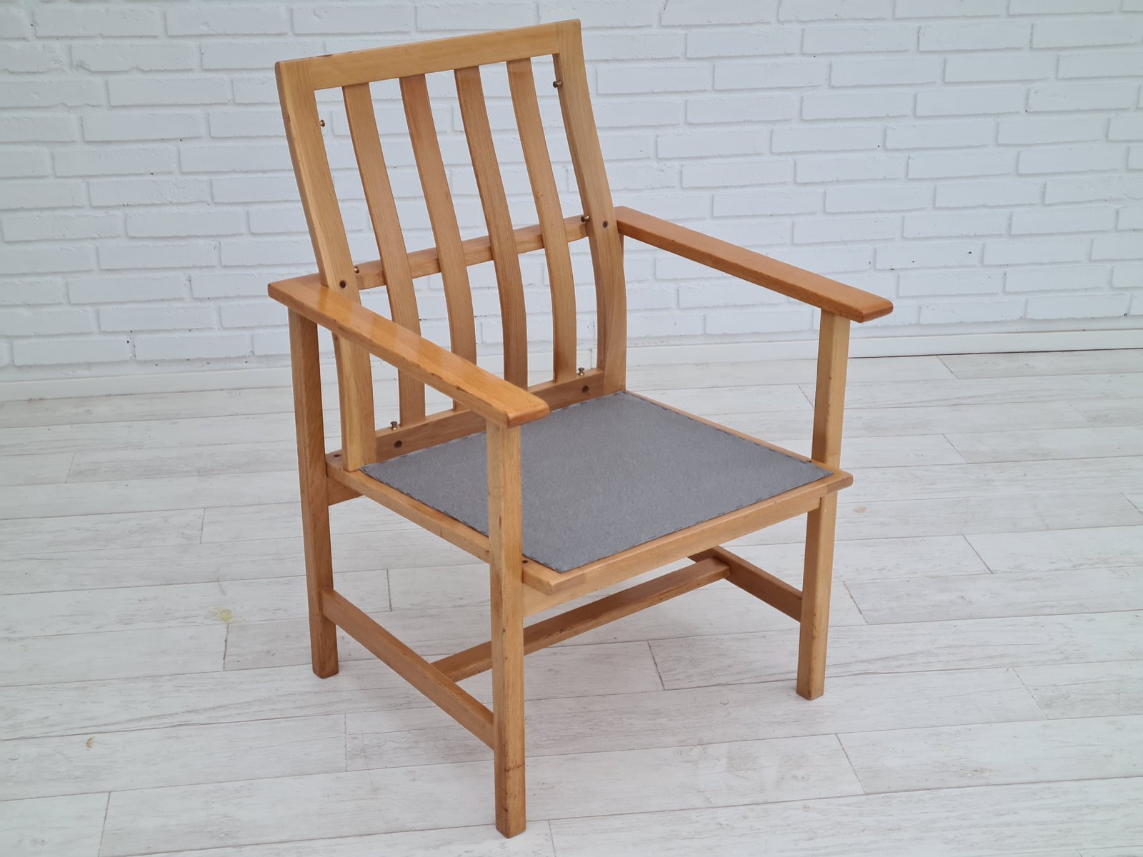 Danish Wool & Oak Armchair by Børge Mogensen for Fredericia Stolefabrik, 1970s