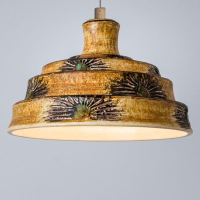 Danish Yellow Ceramic Pendant Light, 1970-VDW-1770678