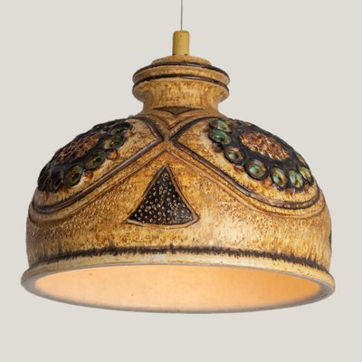 Danish Yellow Ceramic Pendant Light, 1970-VDW-1770678