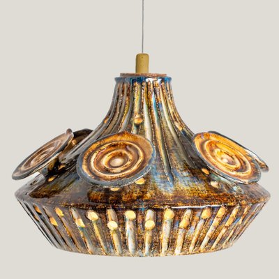 Danish Yellow Ceramic Pendant Light, 1970-VDW-1770678