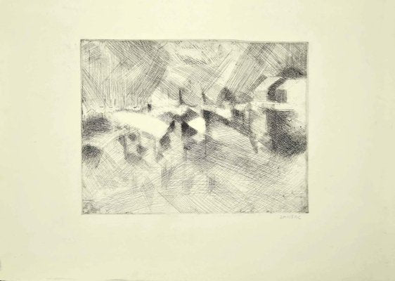 Dansac - Composition - Original Etching On Paper by Dansac - Mid-20th Century-ZCI-806198