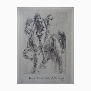 Dante and Pegasus Engraving Reprint by Auguste Rodin, 1897-KHH-544578