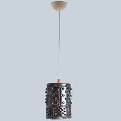 Danush Cylinder Brown Ceramic Pendant, 1970-VDW-1739992