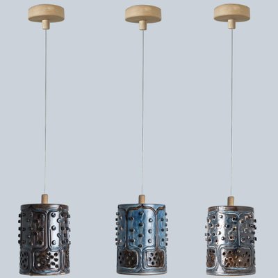 Danush Cylinder Brown Ceramic Pendant, 1970-VDW-1739992