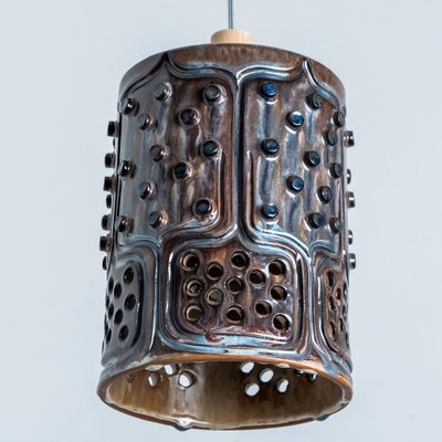 Danush Cylinder Brown Ceramic Pendant, 1970-VDW-1739992