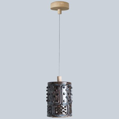 Danush Cylinder Brown Ceramic Pendant, 1970-VDW-1739992