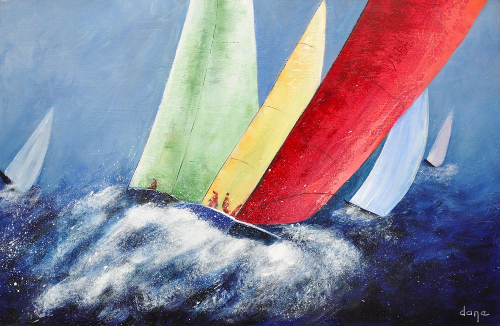 Dany Soyer, Les Grande Voiles, 2022, Acrylic on Canvas