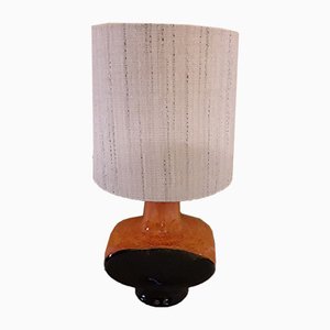 Dark Blue and Orange Ceramic Table Lamp, 1970s-HOI-830261