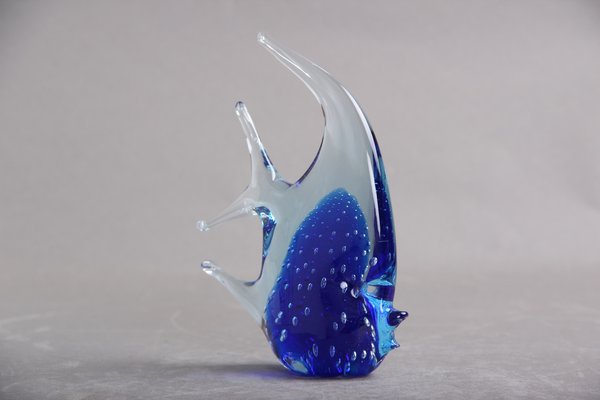 Dark Blue & Ice Blue Glass Scalare Fish-DQ-1363422