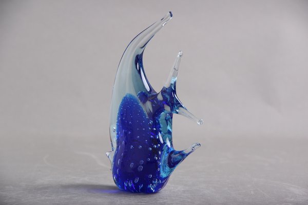 Dark Blue & Ice Blue Glass Scalare Fish-DQ-1363422