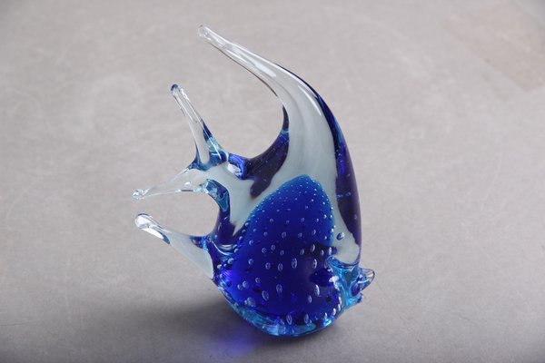 Dark Blue & Ice Blue Glass Scalare Fish-DQ-1363422