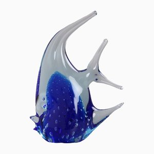 Dark Blue & Ice Blue Glass Scalare Fish-DQ-1363422