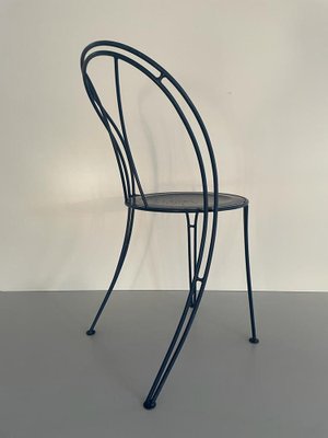 Dark Blue Metal Chair with Arch-Shaped Backside-RDS-1736597