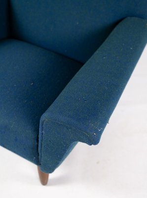 Dark Blue Wool Fabric Armchair, 1960s-UY-865484