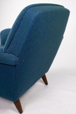 Dark Blue Wool Fabric Armchair, 1960s-UY-865484