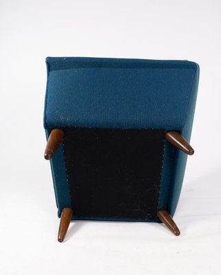 Dark Blue Wool Fabric Armchair, 1960s-UY-865484