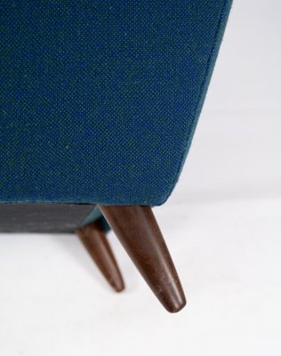 Dark Blue Wool Fabric Armchair, 1960s-UY-865484