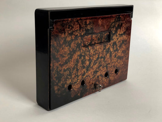 Dark Brown Bakelite Postbox with Mottled Color Door, 1930s