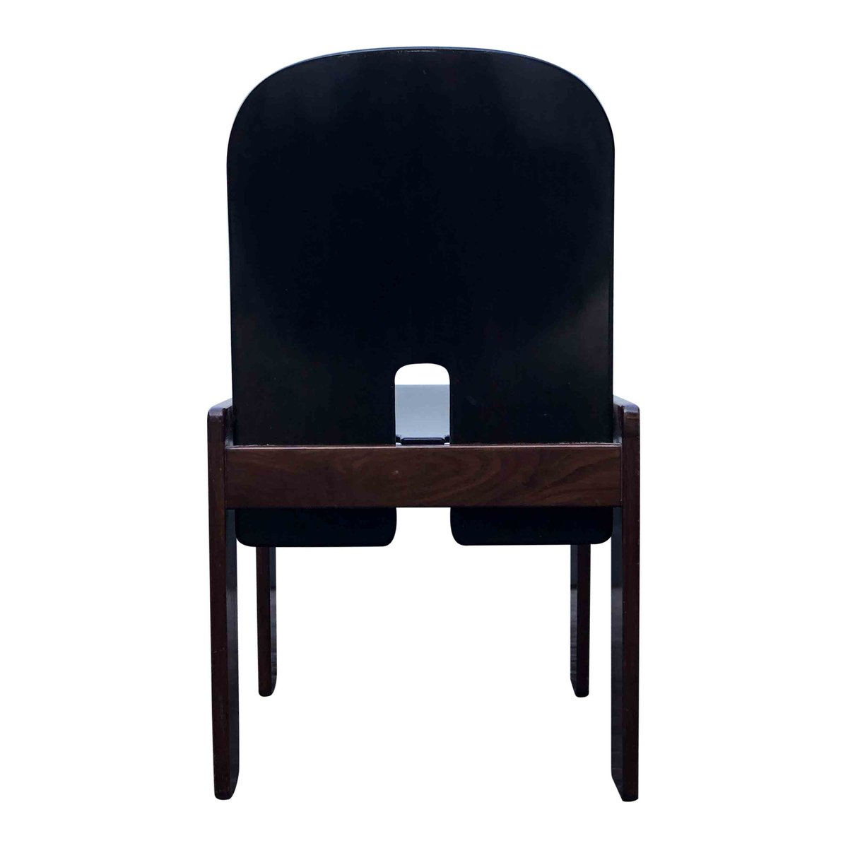 Dark Brown Lacquered Walnut Model 121 Dining Chairs by Tobia & Afra Scarpa for Cassina, 1960s, Set of 4