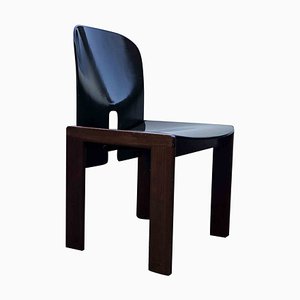 Dark Brown Lacquered Walnut Model 121 Dining Chairs by Tobia & Afra Scarpa for Cassina, 1960s, Set of 4-RPH-694146