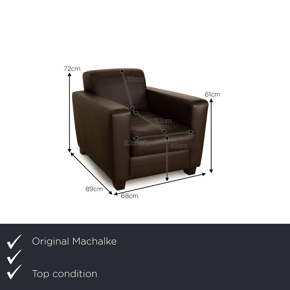 Dark Brown Leather Armchair from Machalke