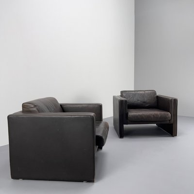 Dark Brown Leather Armchairs by Jürgen Lange for Walter Knoll, Germany, 1970s, Set of 2-VQG-1792347