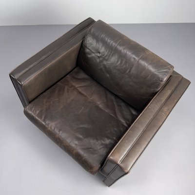 Dark Brown Leather Armchairs by Jürgen Lange for Walter Knoll, Germany, 1970s, Set of 2-VQG-1792347