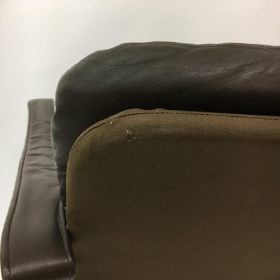 Dark Brown Leather Safari Lounge Chair, 1960s-BGP-934903