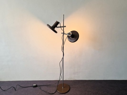 Dark Brown Optima 4 Floor Lamp by Hans Due for Fog and Mørup, Denmark, 1970s-NV-1805133