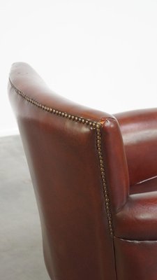 Dark-Colored Leather Armchair-HPP-2024325