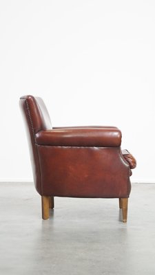 Dark-Colored Leather Armchair-HPP-2024325