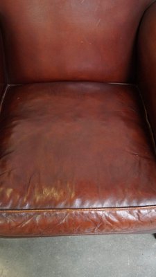 Dark-Colored Leather Armchair-HPP-2024325