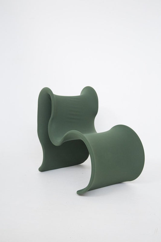 Dark Green Curved Lounge Chair by Gianni Pareschi for Busnelli