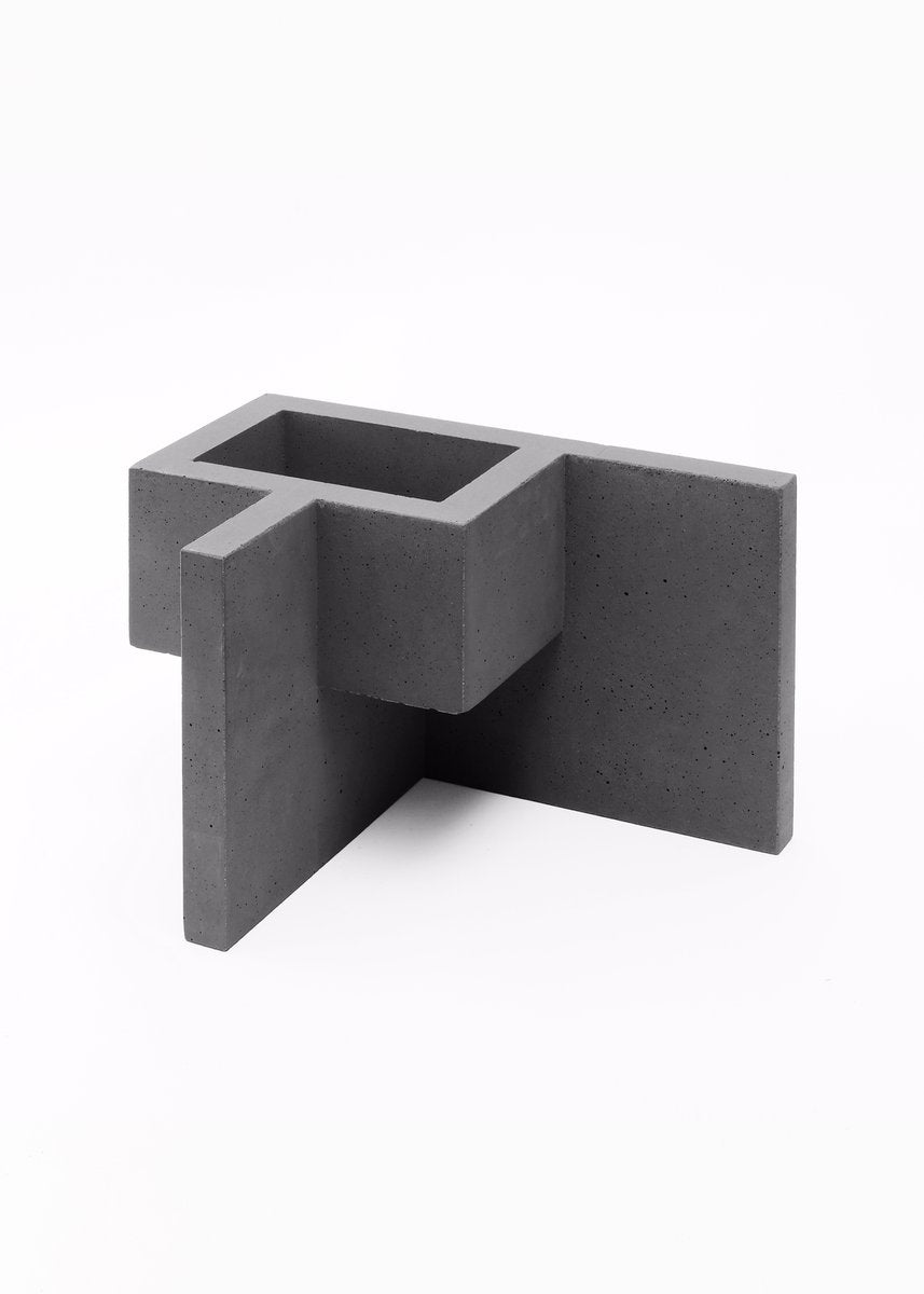 Dark Grey Chandigarh II Vase by Paolo Giordano for I-and-I Collection