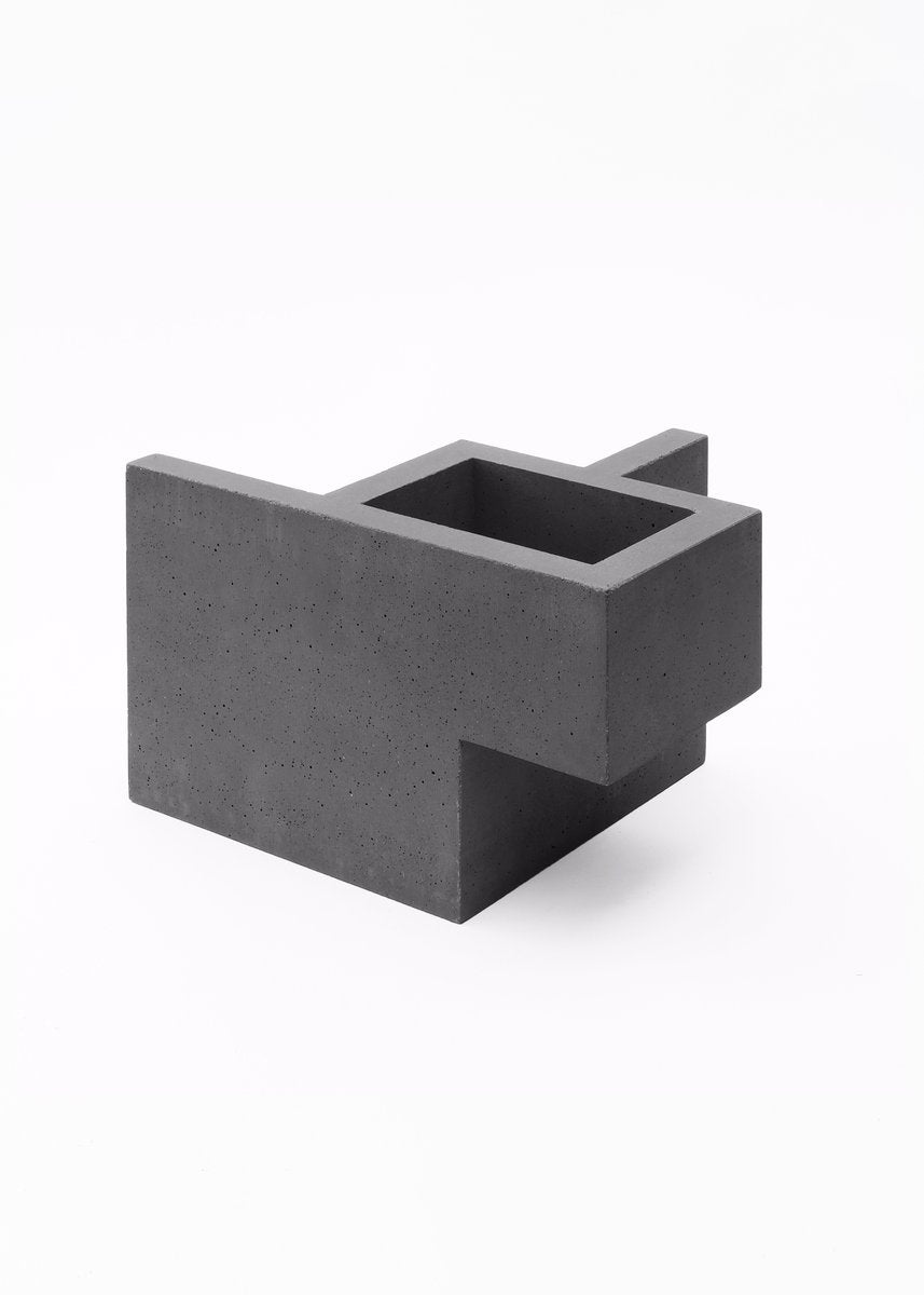 Dark Grey Chandigarh II Vase by Paolo Giordano for I-and-I Collection