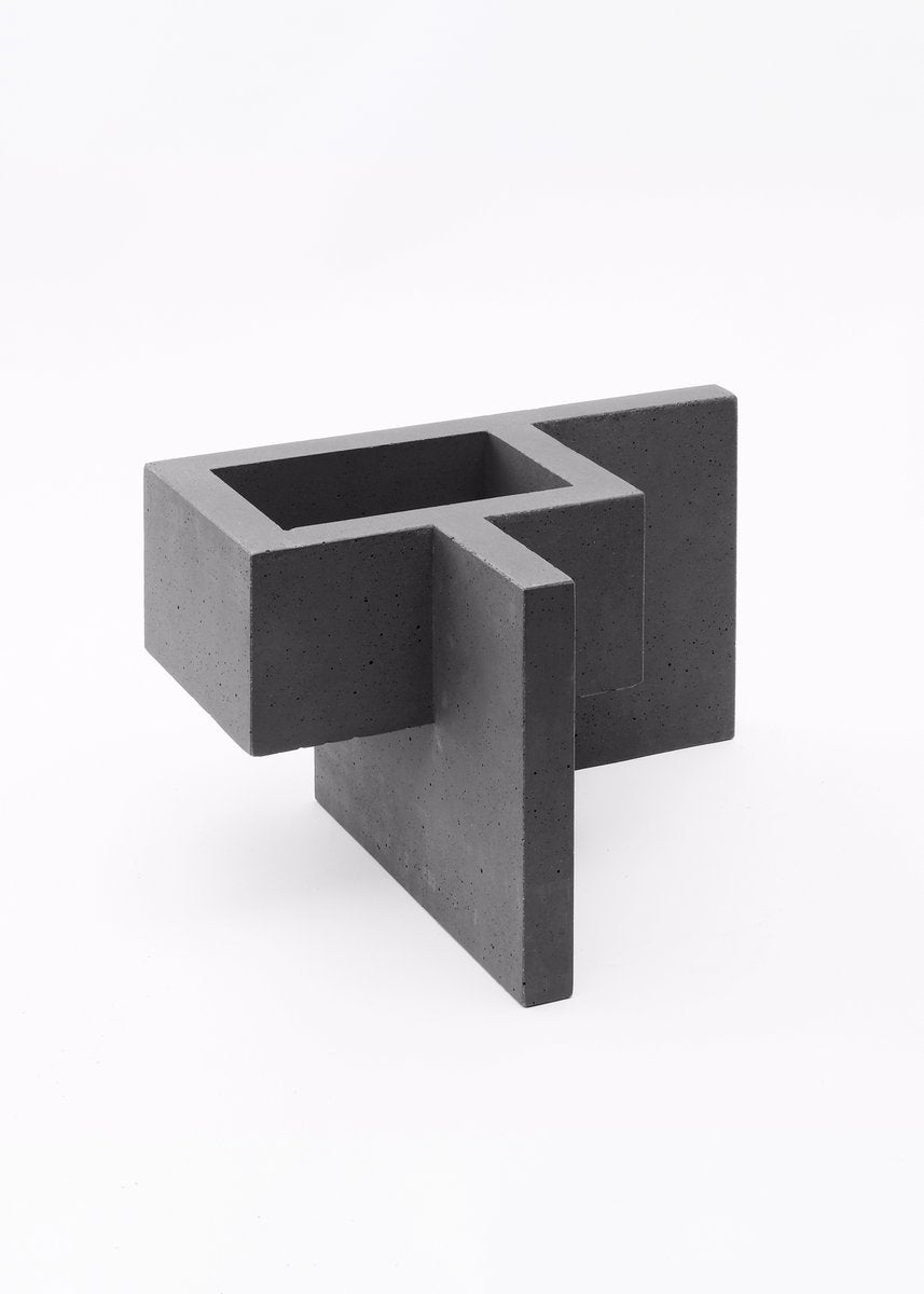 Dark Grey Chandigarh II Vase by Paolo Giordano for I-and-I Collection