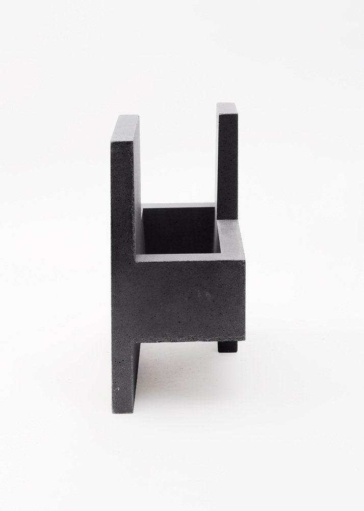 Dark Grey Chandigarh IV Vase by Paolo Giordano for I-and-I Collection