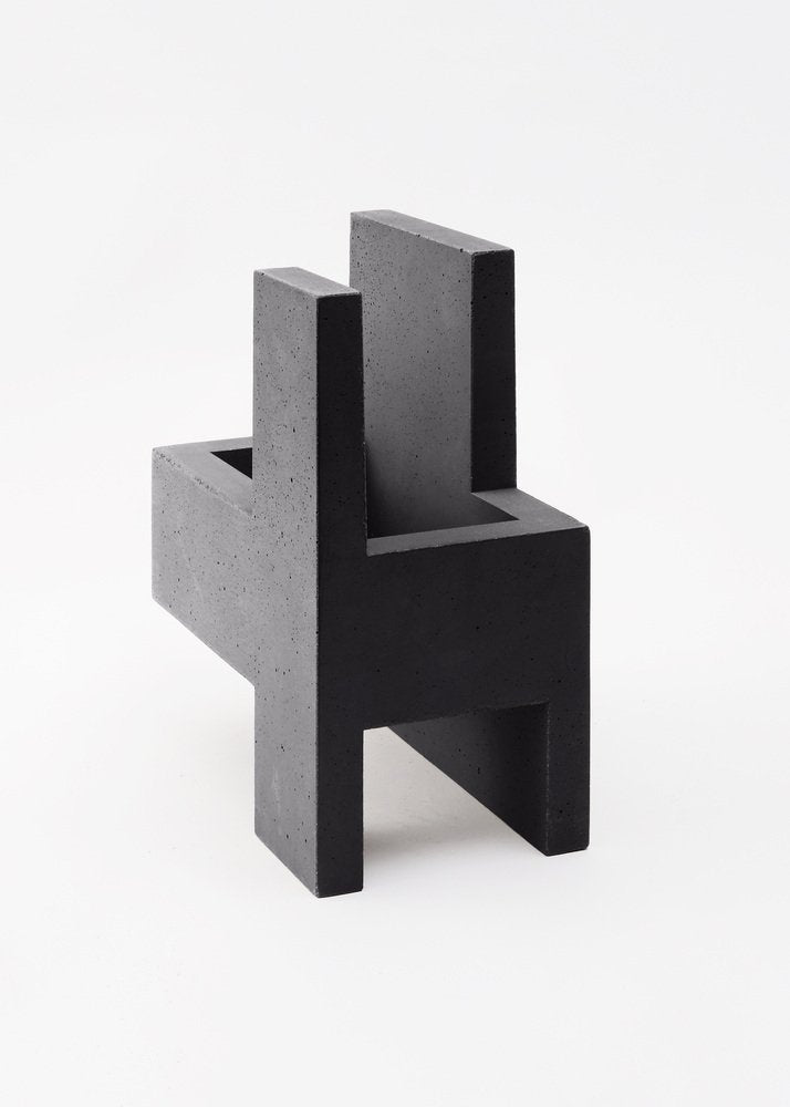 Dark Grey Chandigarh IV Vase by Paolo Giordano for I-and-I Collection