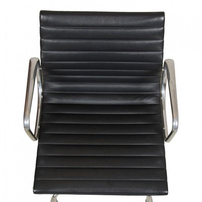 Dark Grey Leather EA-108 Chair by Charles Eames for Vitra-MTD-1400507