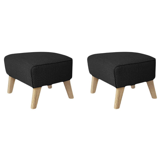 Dark Grey Natural Oak Raf Simons Vidar 3 My Own Chair Footstool, Lassen by Mogens Lassen, Set of 2