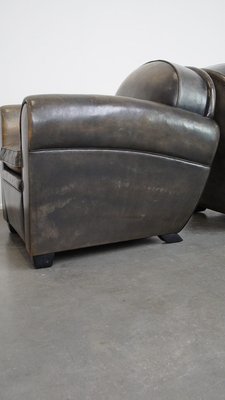 Dark Leather Armchairs attributed to Bart Van Bekhoven, Set of 2-HPP-2035261