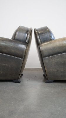 Dark Leather Armchairs attributed to Bart Van Bekhoven, Set of 2-HPP-2035261