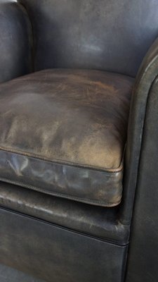 Dark Leather Armchairs attributed to Bart Van Bekhoven, Set of 2-HPP-2035261