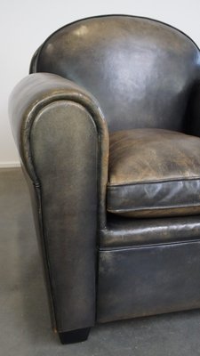 Dark Leather Armchairs attributed to Bart Van Bekhoven, Set of 2-HPP-2035261